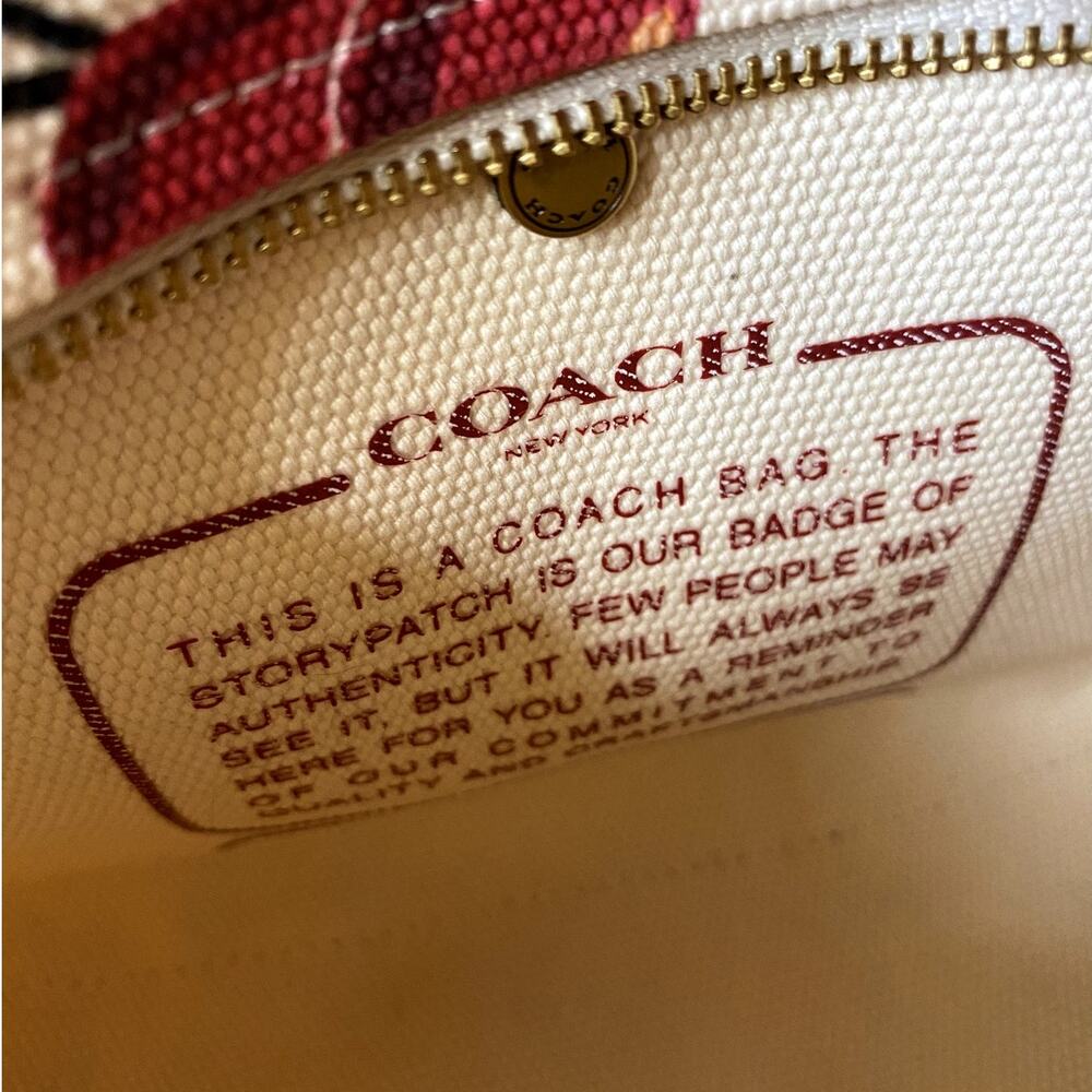 Coach Cargo Mini Tote Bag 20 Chalk Red Cherry Canvas Gold Crossbody NWOT - Picture 7 of 12